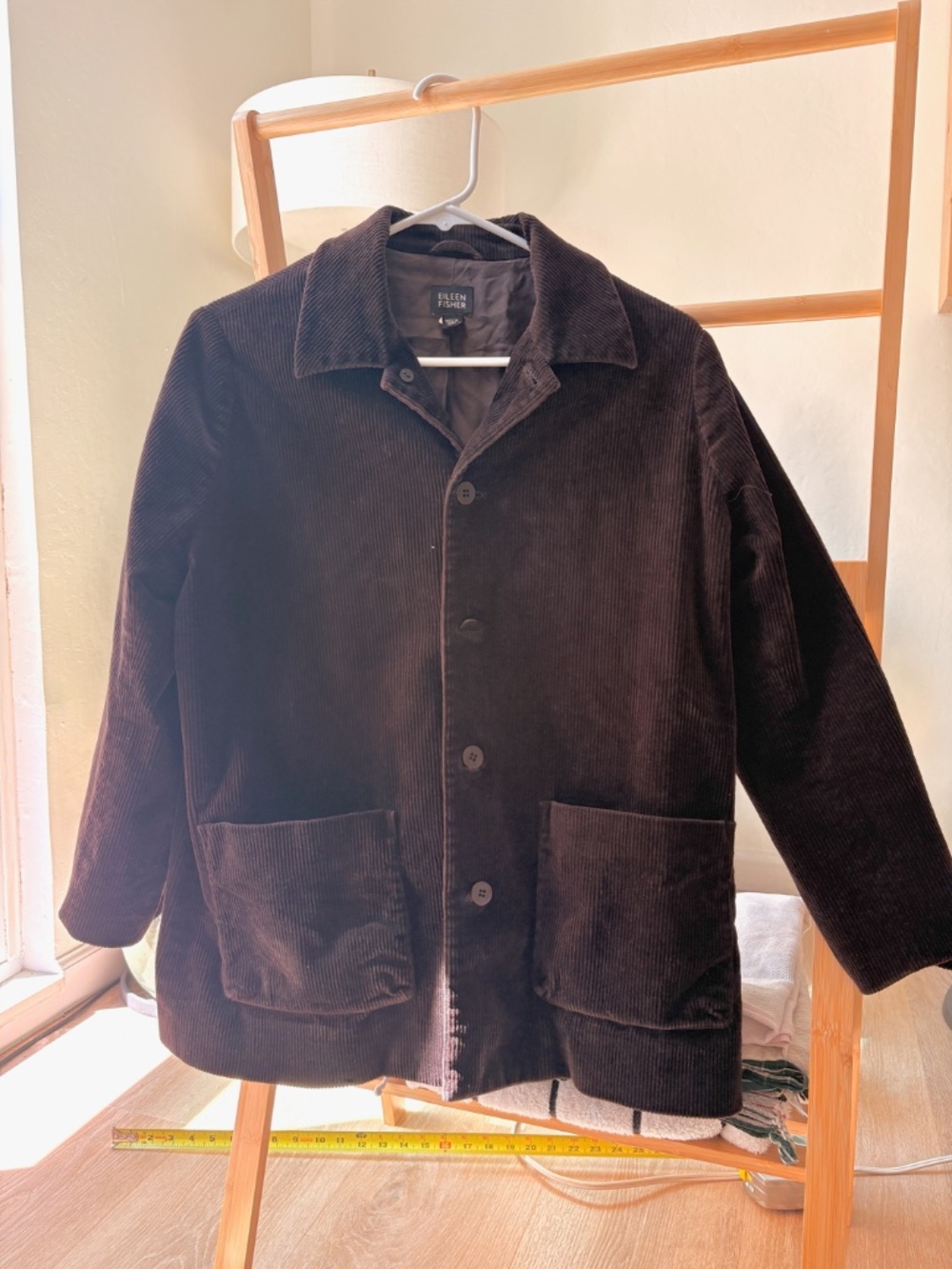 Brown Corduroy Coat XS Eileen Fisher